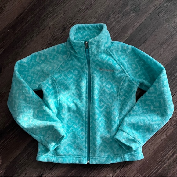 Teal Columbia Girls Fleece Zip Up Jacket - Picture 3 of 6